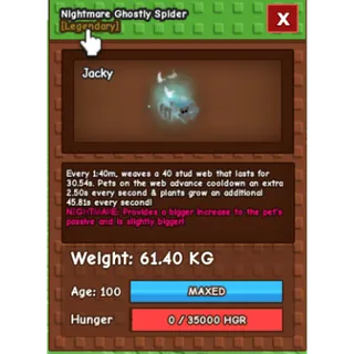 NIGHTMARE GHOSTLY  SPIDER (61.40KG)