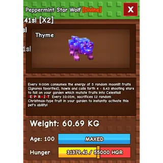 PEPPERMINT STAR WOLF (60.69KG)