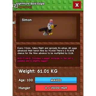 Nightmare Bald Eagle (61.01kg)