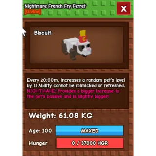 20Min Nightmare Ferret (61.08kg)