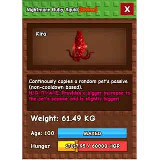 Nightmare Ruby Squid (61.49kg)