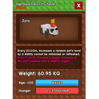 Huge Nightmare French Fry Ferret (60.95kg)