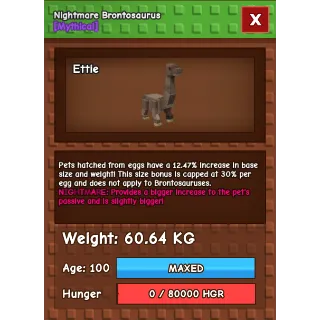 NIGHTMARE BRONTOSAURUS (60.64KG)