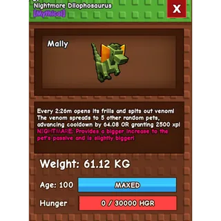 Nightmare Dilophosaurus (61.12kg)