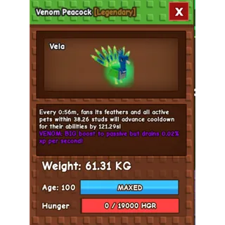 venom peacock (61.31kg)