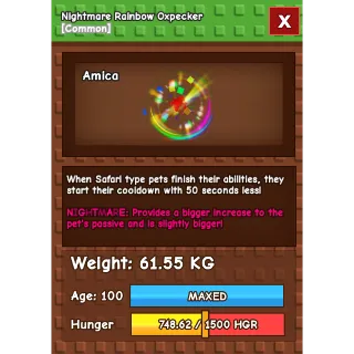 Nightmare Rainbow Hatch Oxpecker (61.55kg)