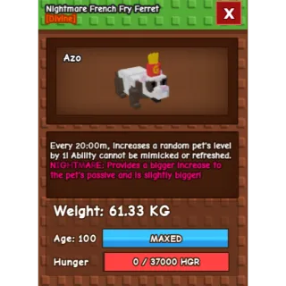 HUGE NIGHTMARE FERRET (61.33KG) 