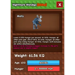 nightmare wendigo (61.56kg)