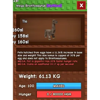 MEGA BRONTOSAURUS (61.13KG)