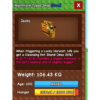Godly Nightmare Topaz Snail (106.43kg)