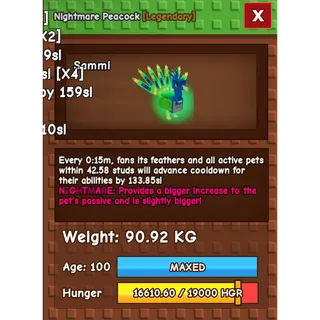 15 SEC GODLY NIGHTMARE PEACOCK (90.92KG)