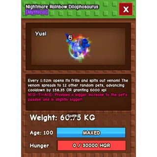 NIGHTMARE RAINBOW DILO (60.75KG)