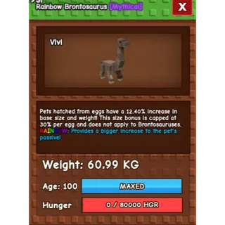 RAINBOW BRONTOSAURUS (60.99KG)