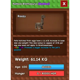 RAINBOW BRONTOSAURUS (61.14KG)