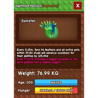 15 SEC NIGHTMARE PEACOCK (76.99KG)