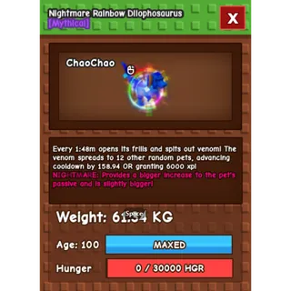 NIGHTMARE RAINBOW DILO (61.34KG)