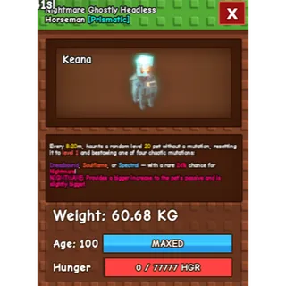 HUGE NIGHTMARE Ghostly Headless Horseman (60.68KG)