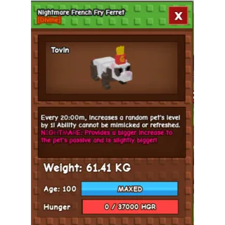 HUGE NIGHTMARE FERRET (61.41KG) 