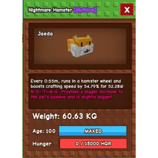 HUGE NIGHTMARE HAMSTER (60.63KG)