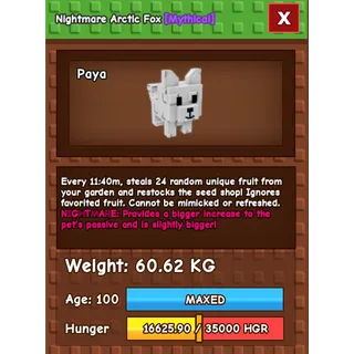 NIGHTMARE ARCTIC FOX (60.62KG)