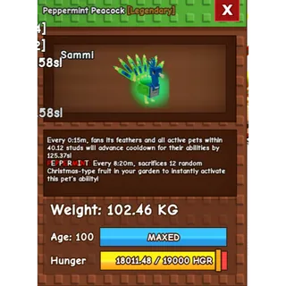 15 SEC PEPPERMINT PEACOCK (102.46KG)