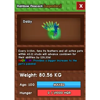 15 SEC RAINBOW PEACOCK (80.56KG)