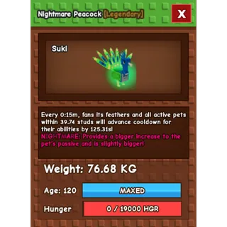 15sec NIGHTMARE PEACOCK(76.68KG)