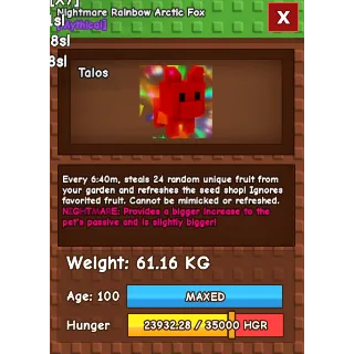 NIGHTMARE RAINBOW ARCTIC FOX (61.16KG)