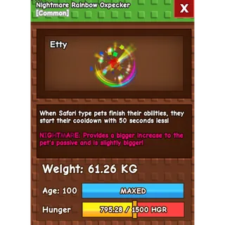 Nightmare Rainbow Hatch Oxpecker (61.26kg)