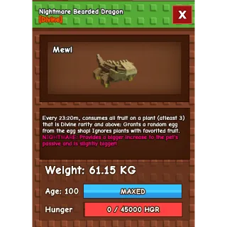 NIGHTMARE BEARDED DRAGON (61.15KG)