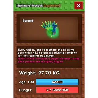 15SEC NIGHTMARE PEACOCK (97.7KG)