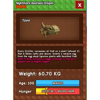 NIGHTMARE BEARDED DRAGON (60.70KG)