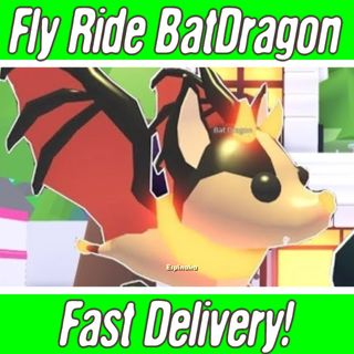 Pet  fly ride neon bat dragon adopt me roblox - Game Items - Gameflip