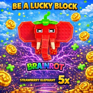BE A LUCKY BLOCK STRAWBERRY ELEPHANT 5x