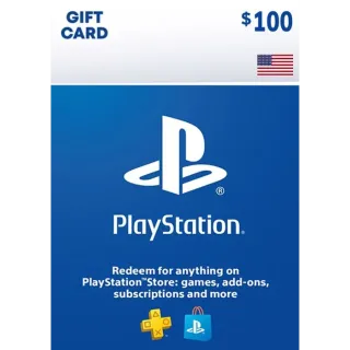 $100.00 USD PlayStation Store