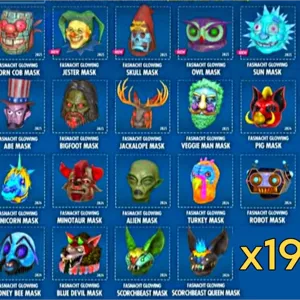 19 Glowing Mask Set