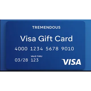 $10.00 USD  Tremendous visa rewards card