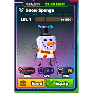 SPONGEBOB TOWER DEFENSE | SBTD | SNOW SPONGE