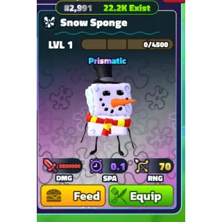 SPONGEBOB TOWER DEFENSE | SBTD | SNOW SPONGE