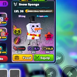 SPONGEBOB TOWER DEFENSE | SBTD | GOLD SHINY SNOW SPONGE