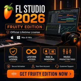 FL Studio 2026 Fruity Edition | Official Lifetime License | Mac & Win