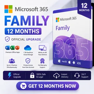Microsoft 365 Family Subscription | 12 Months | 1TB OneDrive | Official Invite