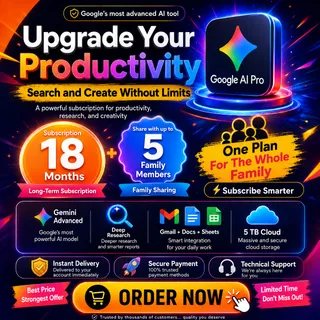 Gemini Advanced Pro 18 Months + 5TB Google One | NO VPN NEEDED | Official Link