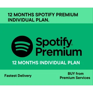 SPOTIFY PREMIUM - 12 MONTHS INDIVIDUAL (READ DESCRIPTION)