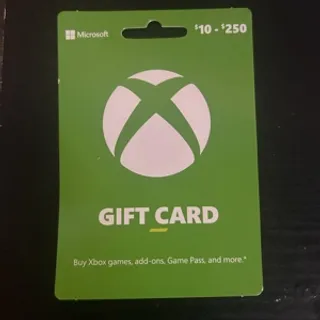 $250 Xbox Gift Card  (30% OFF)