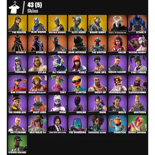 Fortnite Account - |43 skins | The Reaper |Floss Emote |Blue Squire | Royale Knight | Elite Agent | Rogue Agent | 450 V-Bucks