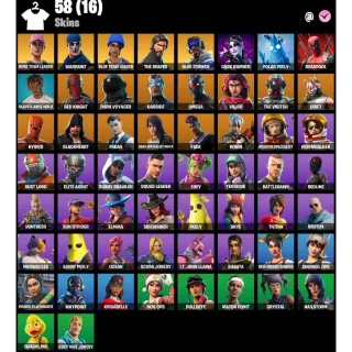 Fortnite Account - | 58 Skins | OG STW | Rose Team Leader | Warpaint | Blue Team Leader | The Reaper |Rose Glow | 400 V-Bucks