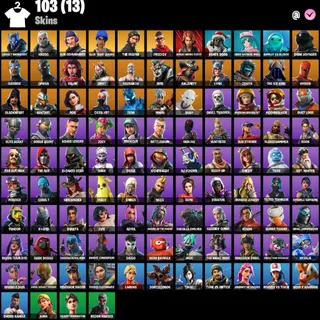 Fortnite Account - | 103 Skins | Cobalt Snowfoot | Havoc | Sub Commander | Blue Team Leader | The Reaper |200 V-Bucks