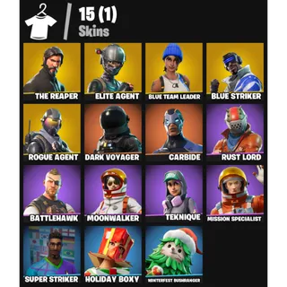 Fortnite Account - |15 skins | The Reaper | Elite Agent | Blue Team Leader | Rogue Agent | Dark Voyager |300 V-Bucks