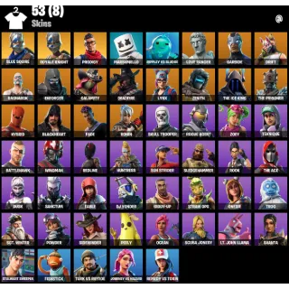 Fortnite Account - | 53 Skins | Blue Squire | Royale Knight | Prodigy | Skull Trooper | Love Ranger |Axecalibur | 600 V-Bucks
